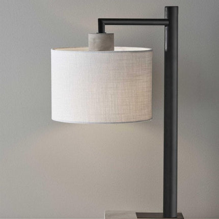 23" Gray Metal Novelty Table Lamp With White Empire Shade HomeRoots