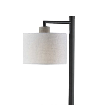 23" Gray Metal Novelty Table Lamp With White Empire Shade HomeRoots