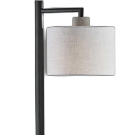 23" Gray Metal Novelty Table Lamp With White Empire Shade HomeRoots