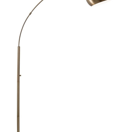 78" Brass Metal Arc Floor Lamp With Brass Metal Bowl Shade HomeRoots