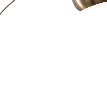 78" Brass Metal Arc Floor Lamp With Brass Metal Bowl Shade HomeRoots