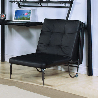 ACME 37276 Senon Adjustable Chair (Futon), Silver & Black ACME Furniture