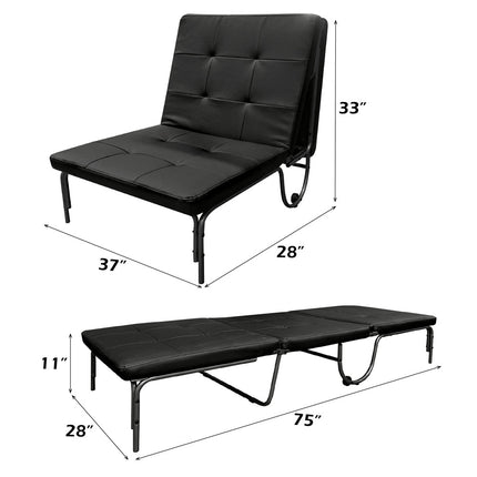 ACME 37276 Senon Adjustable Chair (Futon), Silver & Black