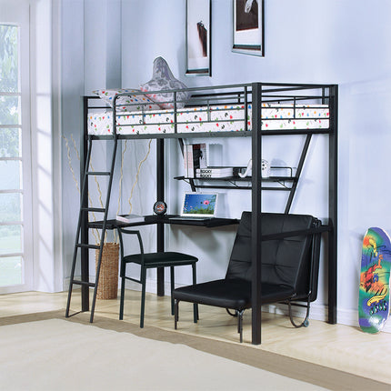 ACME 37276 Senon Adjustable Chair (Futon), Silver & Black