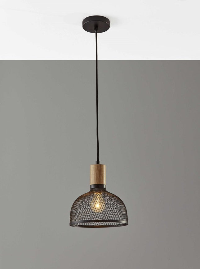 Caged Black Metal Small Ceiling Pendant HomeRoots