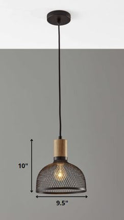Caged Black Metal Small Ceiling Pendant HomeRoots