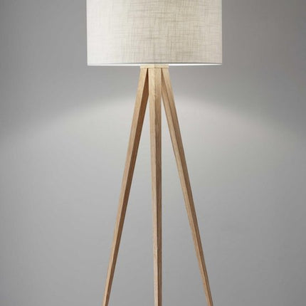 Black Metal Tripod Floor Lamp With Black Fabric Drum Shade HomeRoots