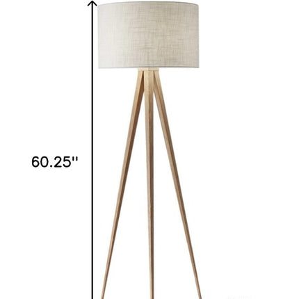 Black Metal Tripod Floor Lamp With Black Fabric Drum Shade HomeRoots