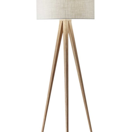 Black Metal Tripod Floor Lamp With Black Fabric Drum Shade HomeRoots