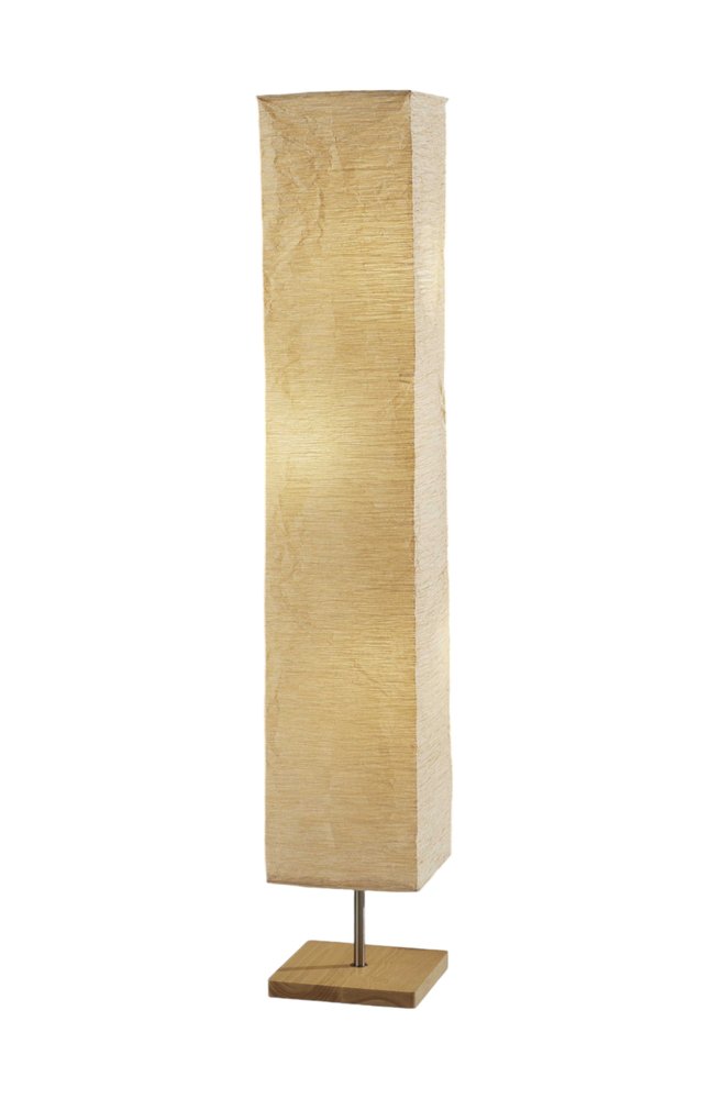58" Natural Column Floor Lamp With Natural Paper Shade HomeRoots