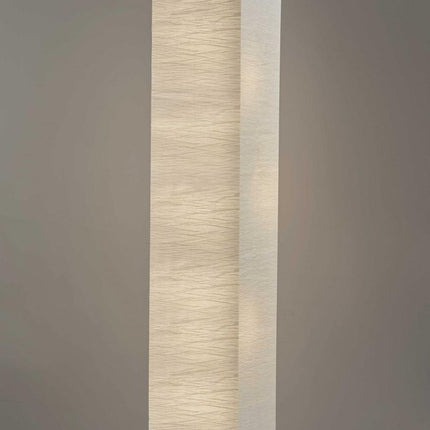 57" Brown And White Two Light Column Floor Lamp With White Paper Rectangular Shade HomeRoots