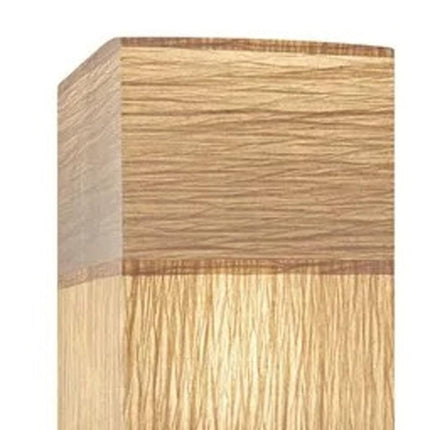 72" Brown And Silver Three Light Column Floor Lamp With Beige Paper Rectangular Shade HomeRoots