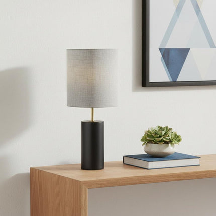 Natural Wood Circular Block Table Lamp HomeRoots