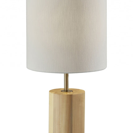 Natural Wood Circular Block Table Lamp HomeRoots