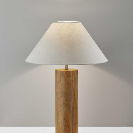 26" Natural Column Lamp With Cone Shade HomeRoots