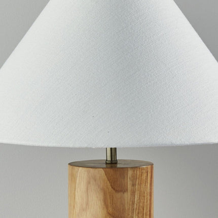 26" Natural Column Lamp With Cone Shade HomeRoots