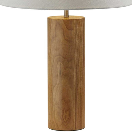 26" Natural Column Lamp With Cone Shade HomeRoots