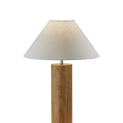 26" Natural Column Lamp With Cone Shade HomeRoots
