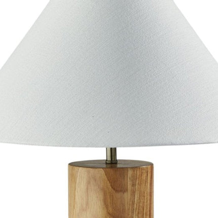 26" Natural Column Lamp With Cone Shade HomeRoots