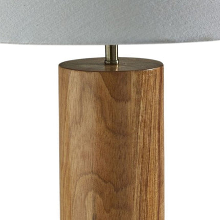 26" Natural Column Lamp With Cone Shade HomeRoots