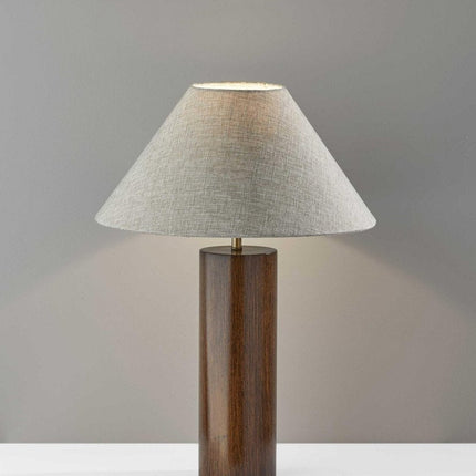 26" Natural Column Lamp With Cone Shade HomeRoots