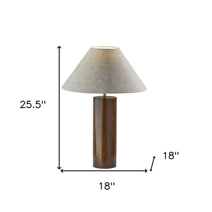 26" Natural Column Lamp With Cone Shade HomeRoots