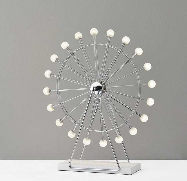 22" Off White Metal Multi Light Bedside LED Table Lamp With Off White Globe Shade HomeRoots
