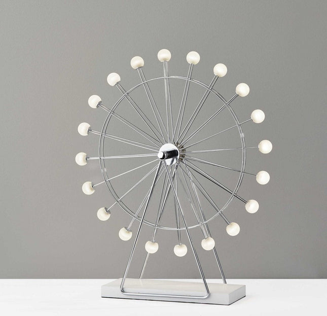 22" Off White Metal Multi Light Bedside LED Table Lamp With Off White Globe Shade HomeRoots