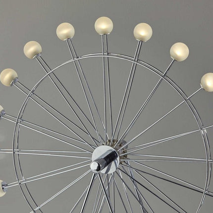 22" Off White Metal Multi Light Bedside LED Table Lamp With Off White Globe Shade HomeRoots