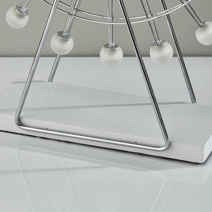 22" Off White Metal Multi Light Bedside LED Table Lamp With Off White Globe Shade HomeRoots