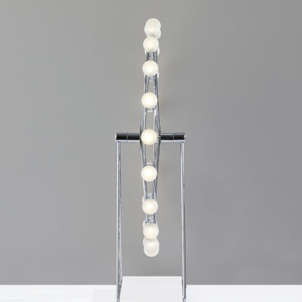 22" Off White Metal Multi Light Bedside LED Table Lamp With Off White Globe Shade HomeRoots