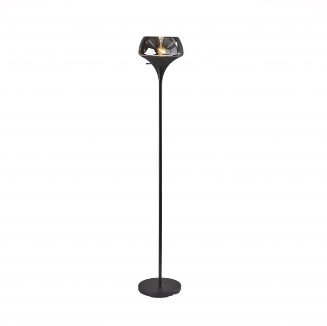 70" Black With Black Glass Shade HomeRoots