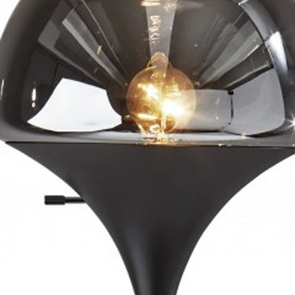 70" Black With Black Glass Shade HomeRoots