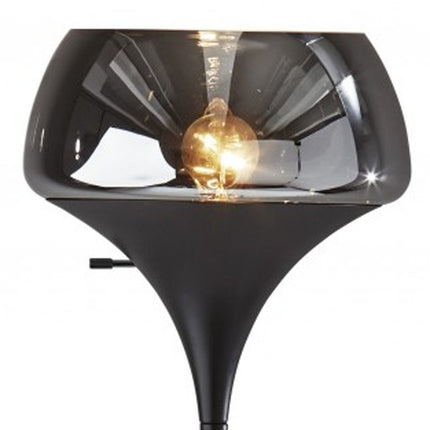 70" Black With Black Glass Shade HomeRoots