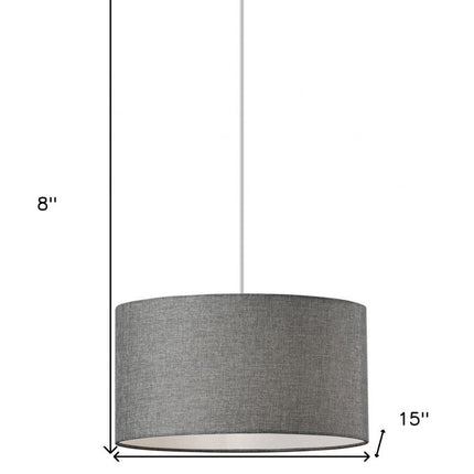 Burlap Fabric Light Brown Electric Drum Pendant Lamp