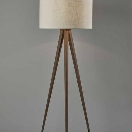 Black Metal Tripod Floor Lamp With Black Fabric Drum Shade HomeRoots