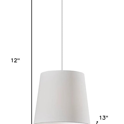 White Drum Textile Chandelier With White Shades HomeRoots