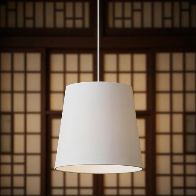 White Drum Textile Chandelier With White Shades HomeRoots