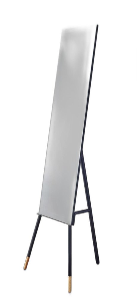 57" Black Metal Freestanding Framed