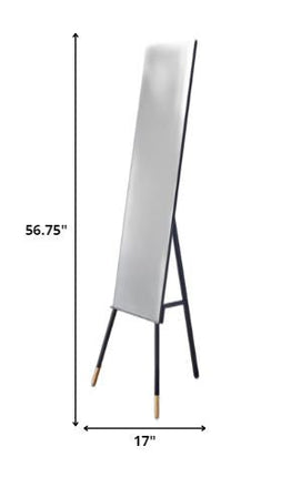 57" Black Metal Freestanding Framed HomeRoots