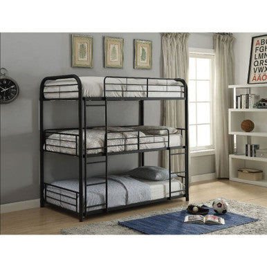 ACME 37330 Cairo Triple Bunk Bed - Full, Sandy Black (1Set/2Ctn) ACME Furniture