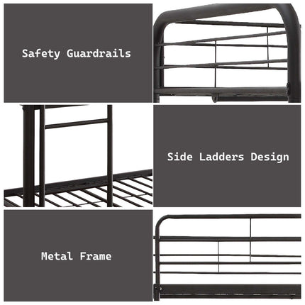 ACME 37330 Cairo Triple Bunk Bed - Full, Sandy Black (1Set/2Ctn)