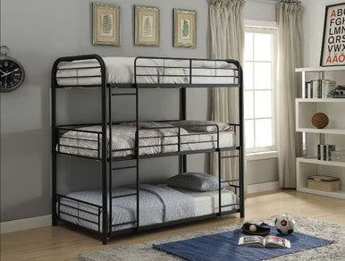 ACME 37335 Cairo Triple Bunk Bed - Twin, Sandy Black (1Set/2Ctn) ACME Furniture