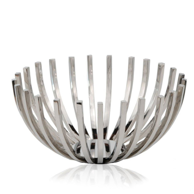 14" Silver Stainless Steel Decorative Bowl HomeRoots