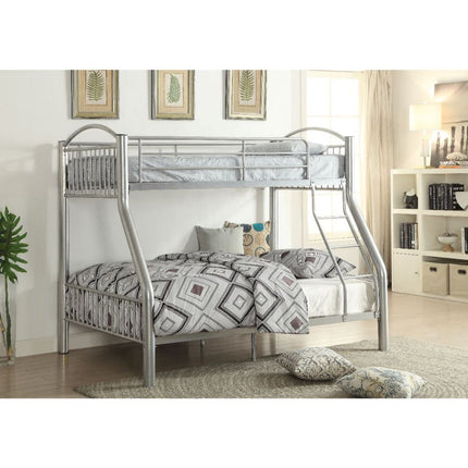 ACME 37380SI Cayelynn Twin/Full Bunk Bed, Silver