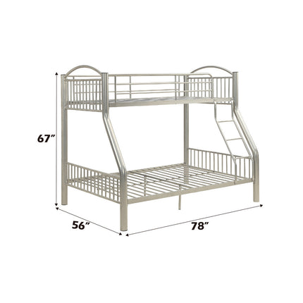 ACME 37380SI Cayelynn Twin/Full Bunk Bed, Silver