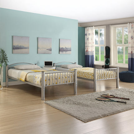 ACME 37385SI Cayelynn Twin Bunk Bed, Silver