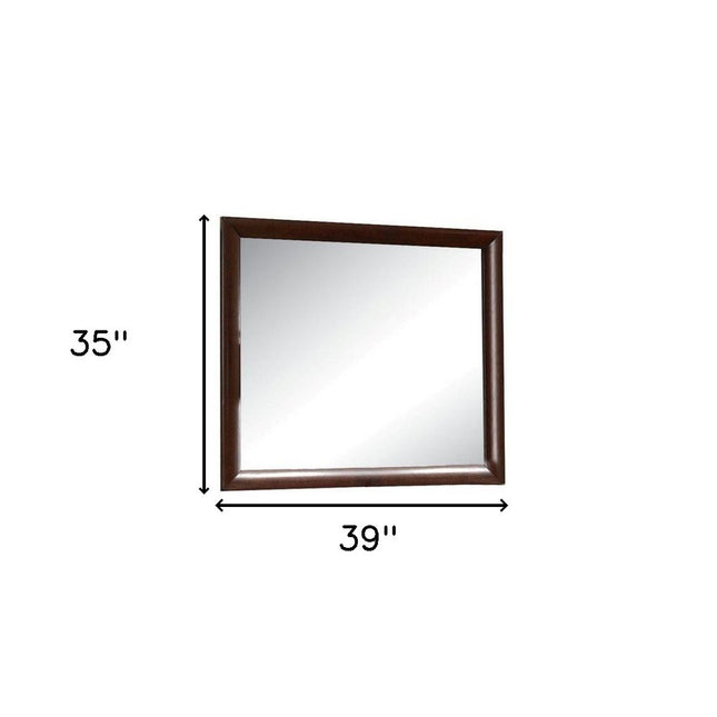 35" Espresso Wood Framed Mounted Dresser Mirror HomeRoots
