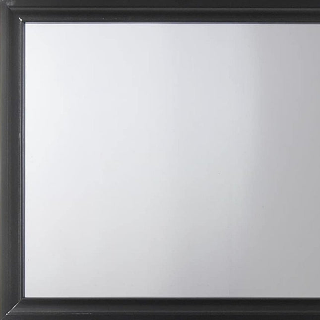 36" Black Wood Dresser Mount Framed Mirror