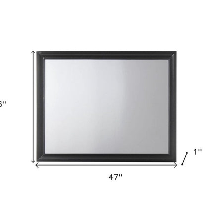36" Black Wood Dresser Mount Framed Mirror HomeRoots